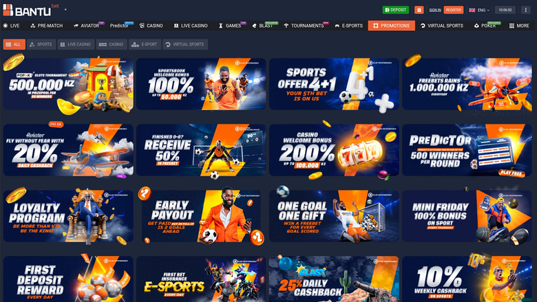 BantuBet Casino — Promotions page