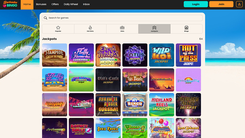 Barbados Bingo — Jackpot games