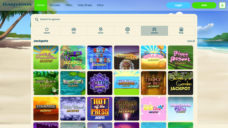Barbados Casino — Jackpot games