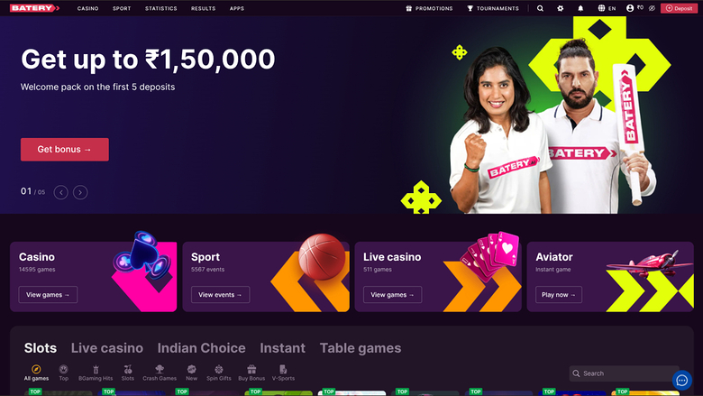 BateryBet Casino — Homepage