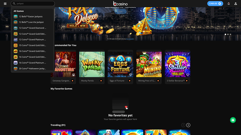 bCasino — Jackpot games