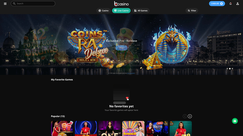 bCasino — Live dealer lobby
