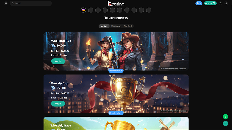 bCasino — Tournaments
