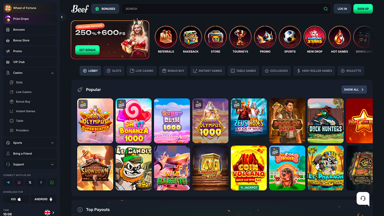 Beef Casino — Homepage