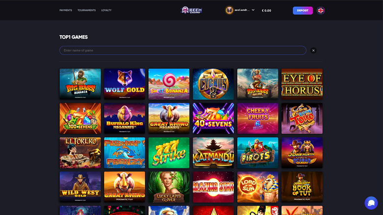 Beem Casino — Games lobby