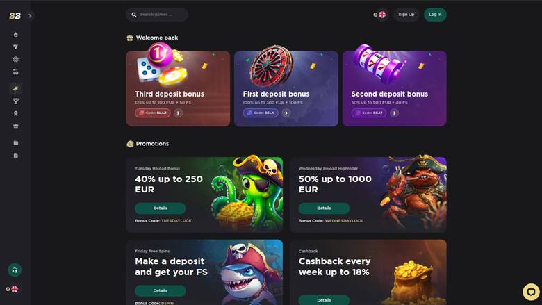 Belabet Casino — Promotions page