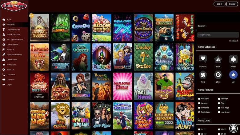 Bella Vegas Casino — Games lobby