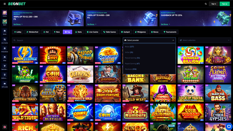Beonbet Casino — Games by studio