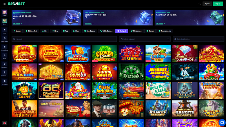Beonbet Casino — Jackpot games