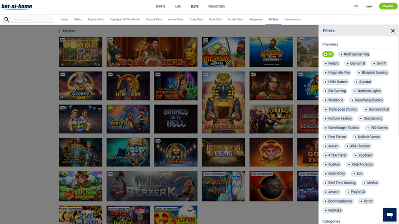 Bet At Home Casino — Games by studio