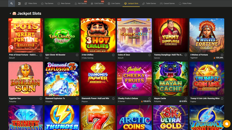 bet O bet Casino — Jackpot games