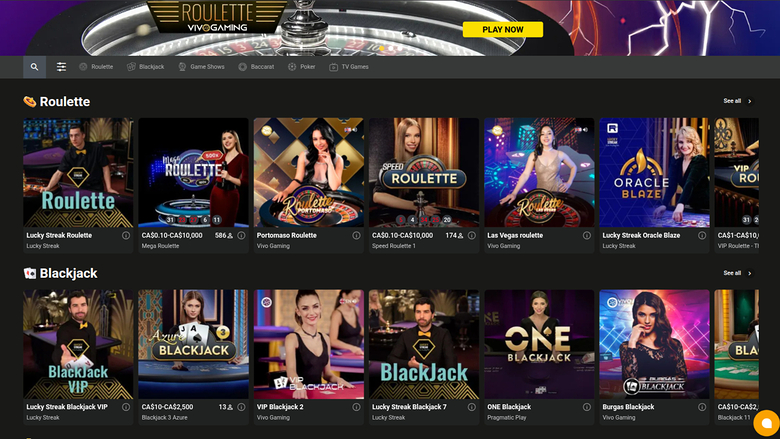 bet O bet Casino — Live dealer lobby