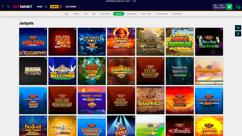 Bet Target Casino — Jackpot games