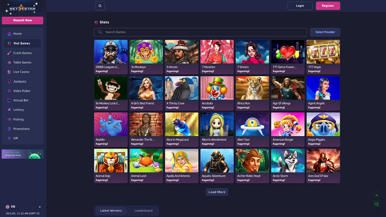 Bet24Star Casino — Games lobby