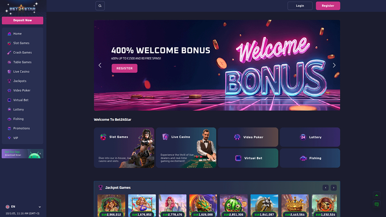 Bet24Star Casino — Homepage
