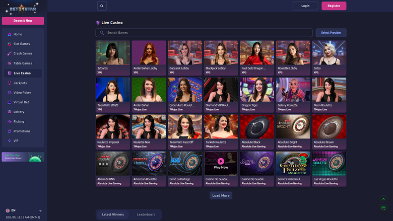 Bet24Star Casino — Live dealer lobby