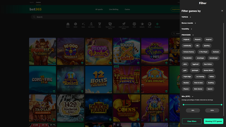Bet365 Casino — Games by studio