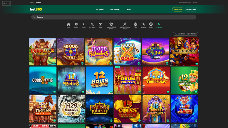 Bet365 Casino — Games lobby