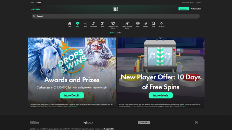 Bet365 Casino — Promotions page