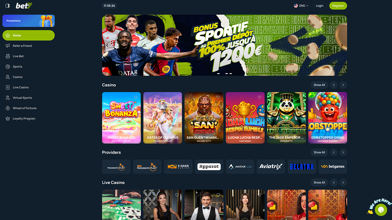 Bet7 Casino — Homepage