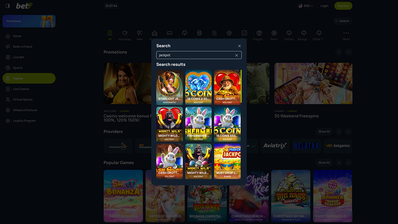 Bet7 Casino — Jackpot games