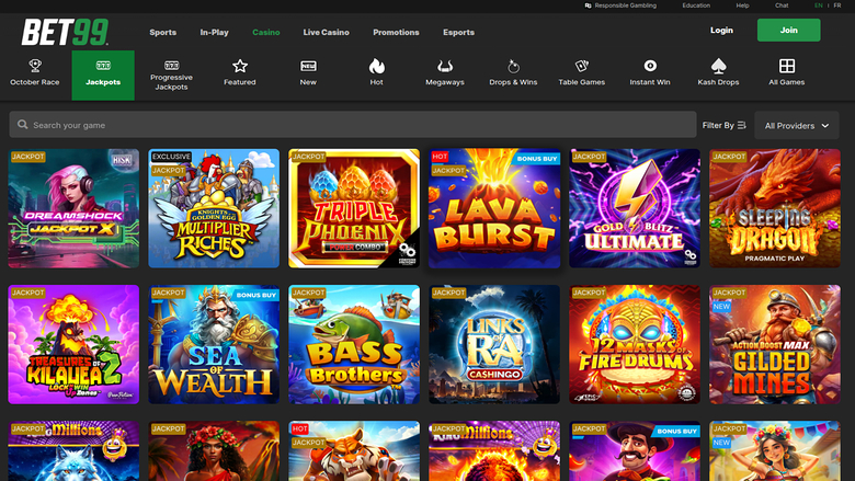 Bet99 Casino — Jackpot games