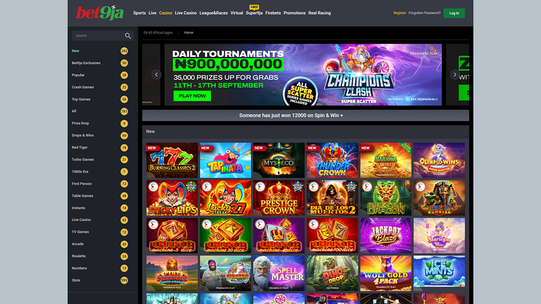 Bet9ja Casino — Homepage