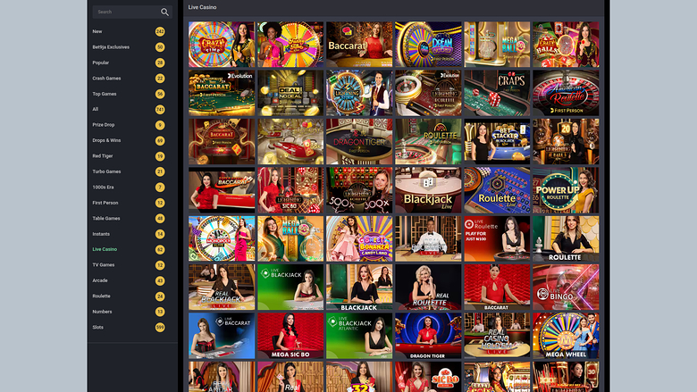 Bet9ja Casino — Live dealer lobby