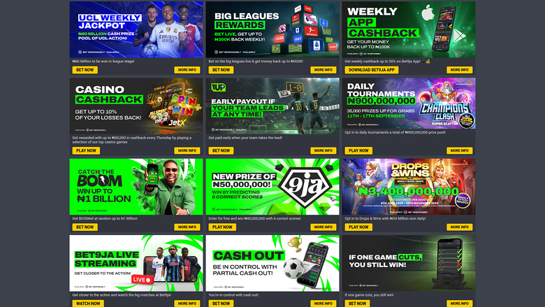 Bet9ja Casino — Promotions page