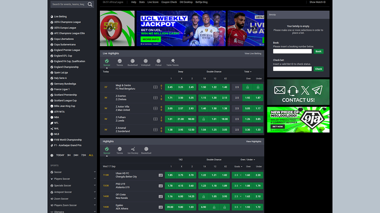 Bet9ja Casino — Sportsbook