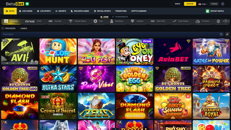 BetaBet Casino — Games lobby