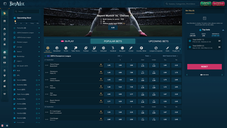 BetAlice Casino — Sportsbook