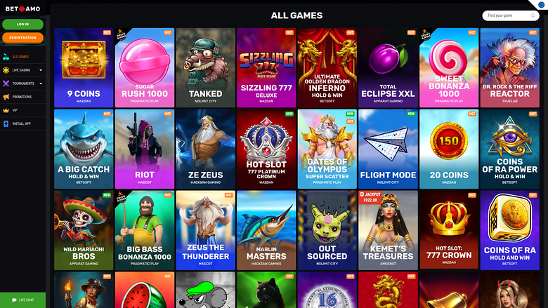 Betamo Casino — Games lobby