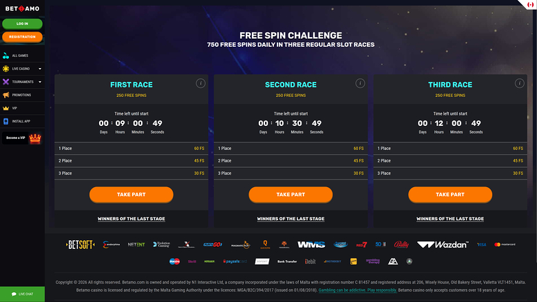 Betamo Casino — Tournaments