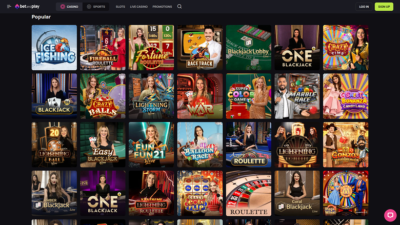 Betandplay Casino — Live dealer lobby