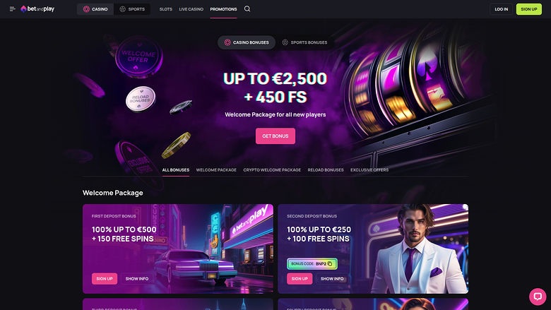 Betandplay Casino — Promotions page