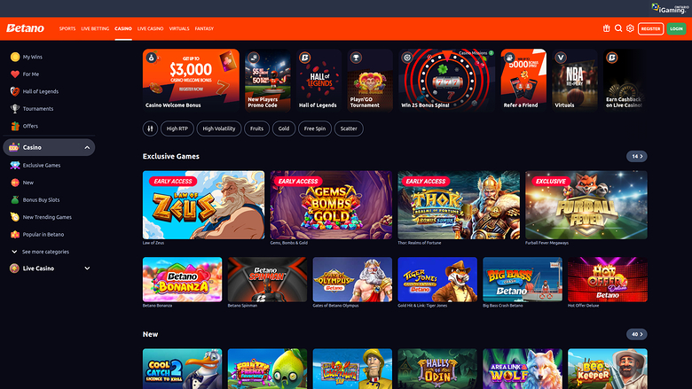 Betano Casino — Homepage