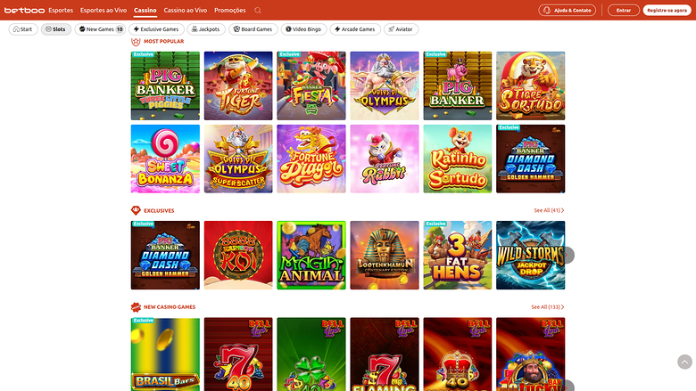 Betboo Casino — Games lobby