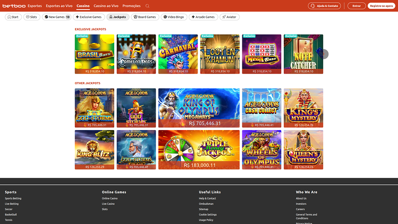 Betboo Casino — Jackpot games