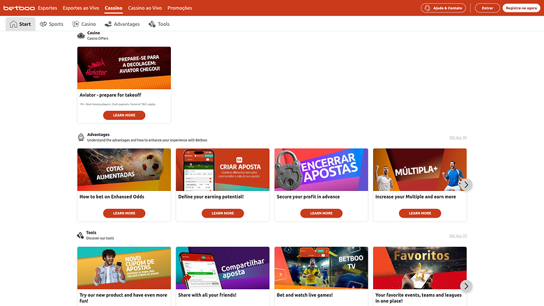 Betboo Casino — Promotions page
