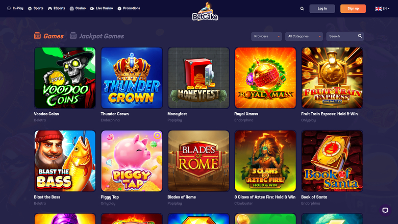 BetCake — Games lobby