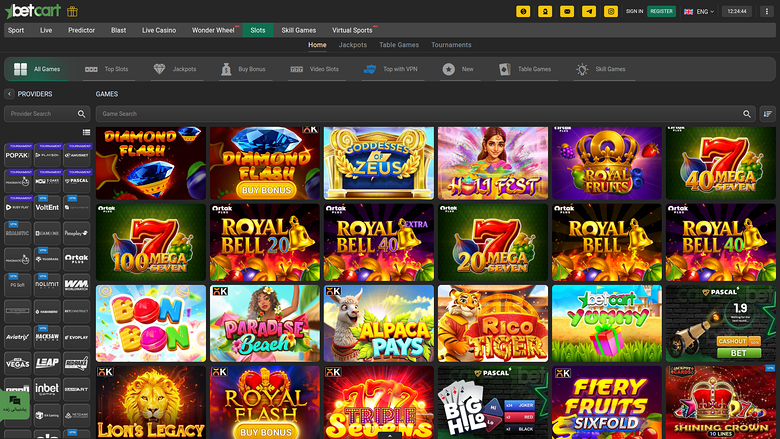 Betcart Casino — Games lobby
