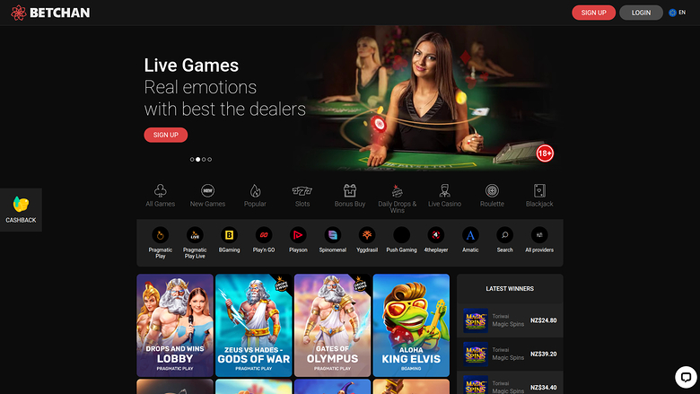 Betchan Casino — Homepage