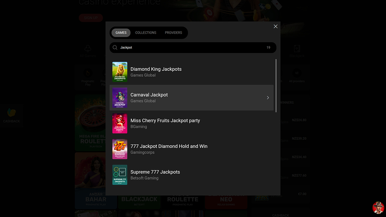 Betchan Casino — Jackpot games