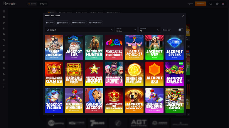 Betcoin Casino — Jackpot games