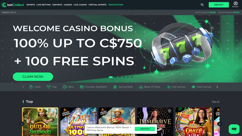 BetCollect Casino — Homepage