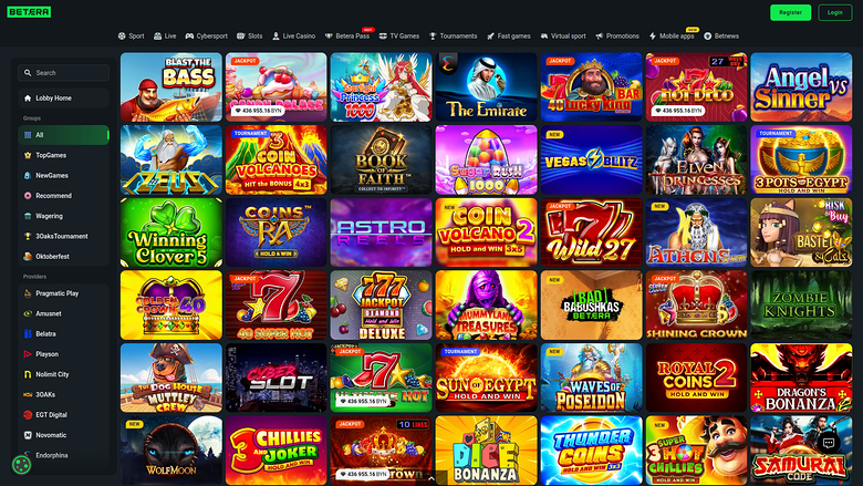 Betera — Games lobby