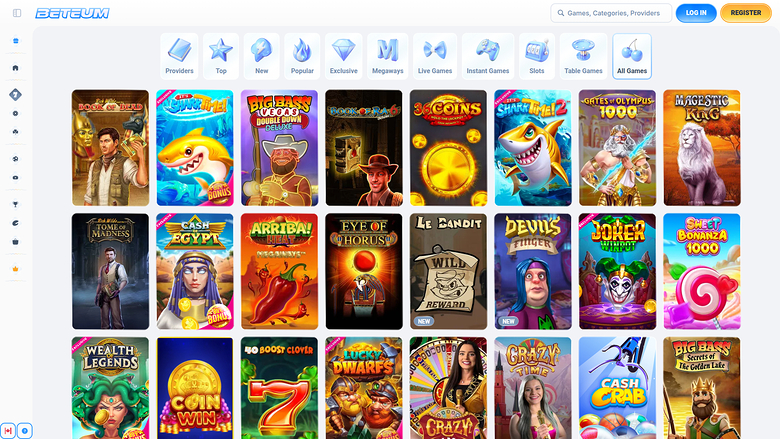 Beteum Casino — Games lobby