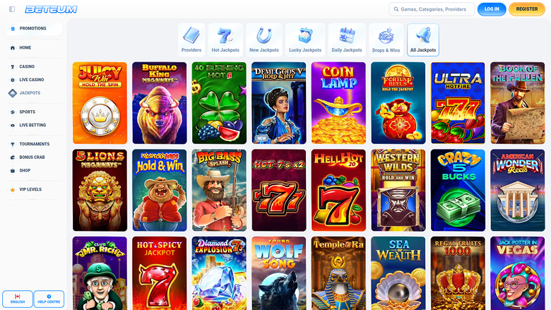 Beteum Casino — Jackpot games