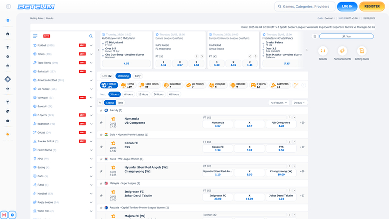 Beteum Casino — Sportsbook